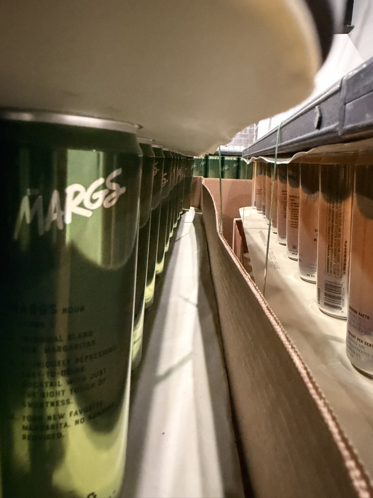 Cans moving through production